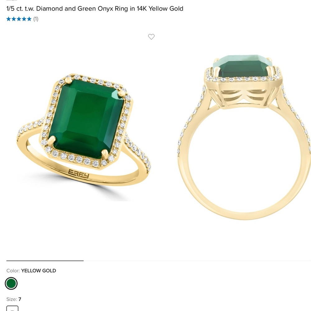 Effy Green Onyx and Diamond Ring - Picture 1 of 6